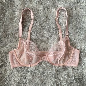 Victoria’s Secret pink lace underwire bra